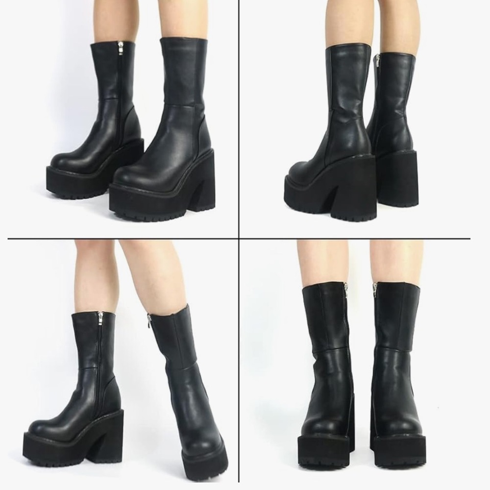 Black Heeled Boots - Picture 2 of 2